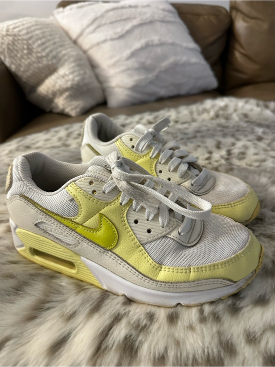 Nike Shoes - Nike White and Lemon Yellow Air Max Sneakers